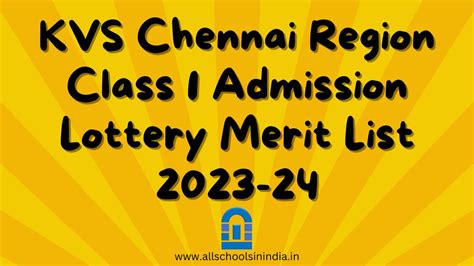 chennai lottery result|KVS Class 1 Lottery Result and Admission List 2024.